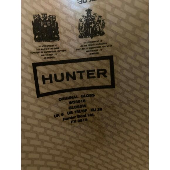 Hunter | Black Original Gloss Tall Rain Boots | 7M - Picture 7 of 7